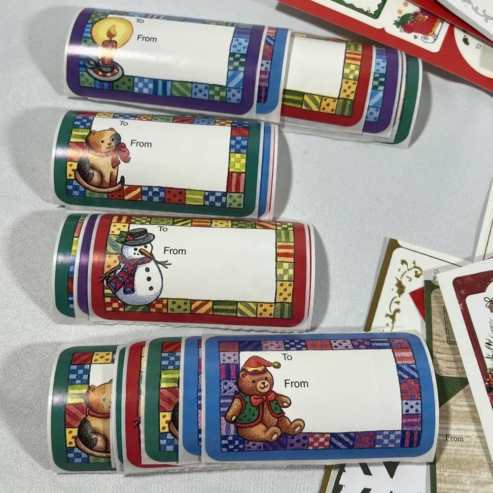 Vintage & Modern Christmas Gift Stickers Tags Labels 250+ Bears Cats Santa +more